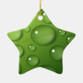 Green Raindrop Pattern Keramisch Ornament (Voorkant)
