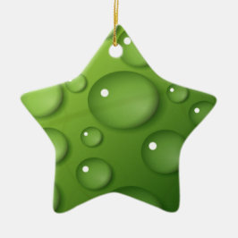 Green Raindrop Pattern Keramisch Ornament
