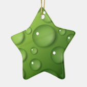 Green Raindrop Pattern Keramisch Ornament (Links)