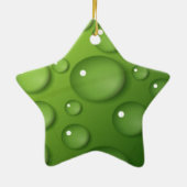 Green Raindrop Pattern Keramisch Ornament (Achterkant)