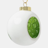 Green Raindrop Pattern Keramische Bal Ornament (Links)