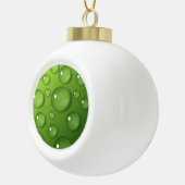Green Raindrop Pattern Keramische Bal Ornament (Rechts)