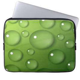 Green Raindrop Pattern Laptop Sleeve