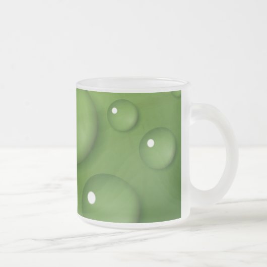 Green Raindrop Pattern Matglas Koffiemok (Rechts)