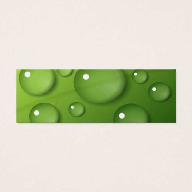 Green Raindrop Pattern Mini Visitekaartjes (Voorkant)