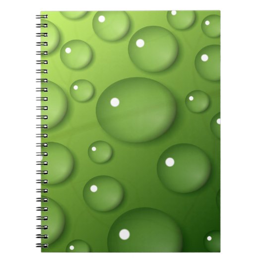 Green Raindrop Pattern Notitieboek (Voorkant)