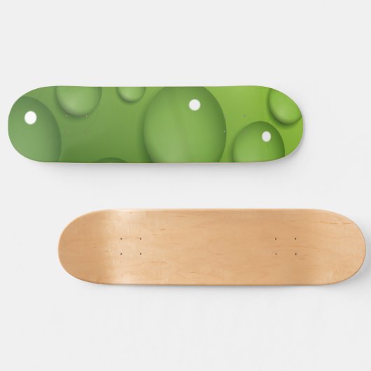 Green Raindrop Pattern Persoonlijk Skateboard (Horizontaal)