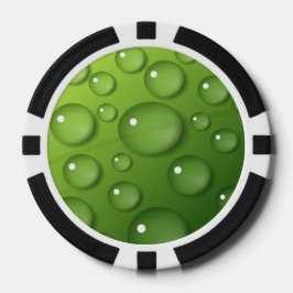 Green Raindrop Pattern Pokerchips