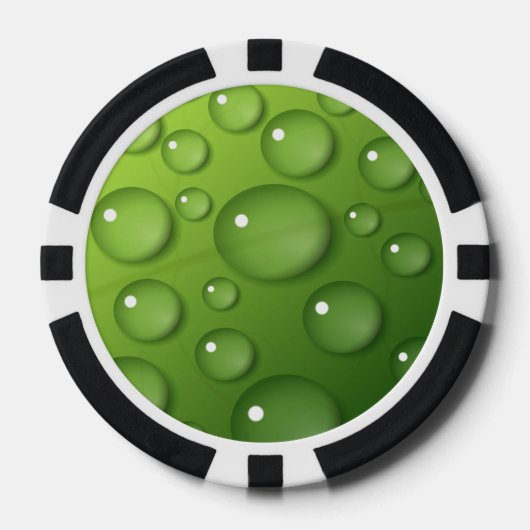 Green Raindrop Pattern Pokerchips (Voorkant)