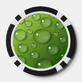 Green Raindrop Pattern Pokerchips (Achterkant)