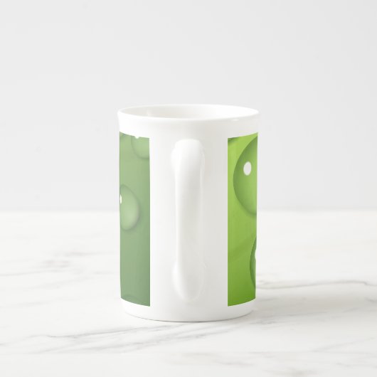 Green Raindrop Pattern Porselein Kop (Achterkant)