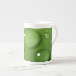 Green Raindrop Pattern Porselein Kop