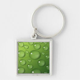 Green Raindrop Pattern Sleutelhanger