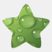 Green Raindrop Pattern Ster Sticker (Voorkant)