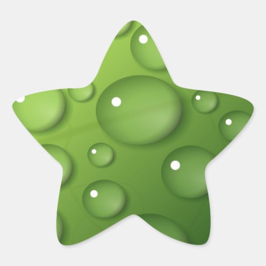 Green Raindrop Pattern Ster Sticker (Voorkant)