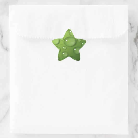 Green Raindrop Pattern Ster Sticker (Tas)