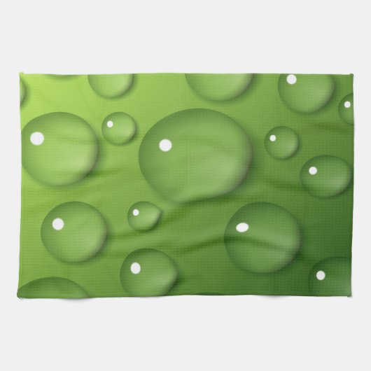 Green Raindrop Pattern Theedoek (Horizontaal)