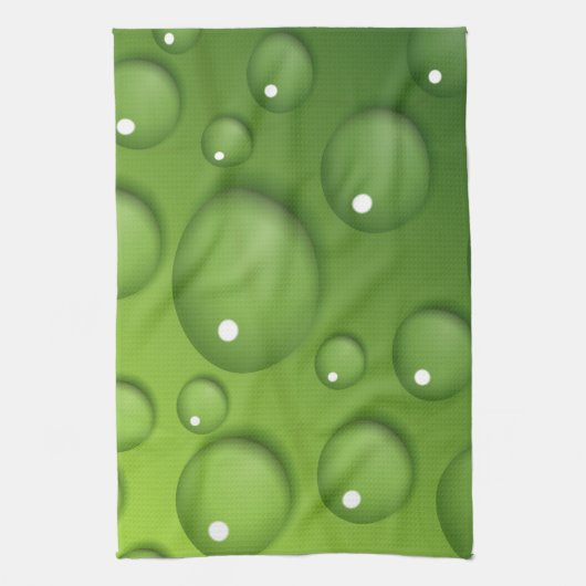 Green Raindrop Pattern Theedoek (Verticaal)