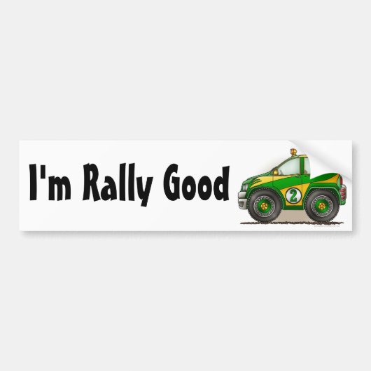 Green Rally Car I'm Rally Good Bumpersticker (Voorkant)