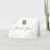 Green Ranunculus Wedding Felicitatie Kaart