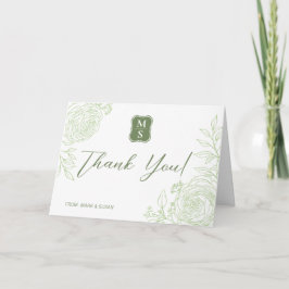 Green Ranunculus Wedding Felicitatie Kaart