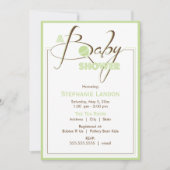 Green Rattle | Uitnodiging van Baby shower (Voorkant)