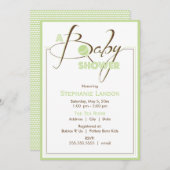 Green Rattle | Uitnodiging van Baby shower (Voorkant / Achterkant)