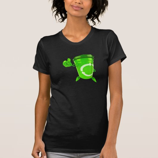 Green Recycling Bin Womens T-Shirt (Voorkant)