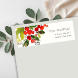 GREEN RED BERRIES WATERVERF CHRISTMAS ADRES ETIKET<br><div class="desc">Neem contact met mij op via yellowfebstudio@gmail.com voor meer aanpassingen of andere overeenkomende objecten.</div>