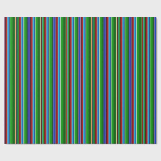 Green Red Blue Mexican Sarape Cadeaupapier (Vlak)