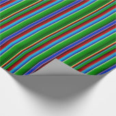 Green Red Blue Mexican Sarape Cadeaupapier (Hoek)