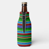 Green Red Blue Mexican Sarape Flesjeskoeler (Fles Achterkant)