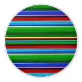 Green Red Blue Mexican Sarape Keramische Knop (Voorkant)