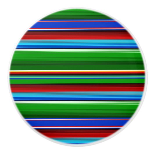 Green Red Blue Mexican Sarape Keramische Knop (Voorkant)