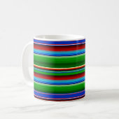 Green Red Blue Mexican Sarape Koffiemok (Voorkant links)