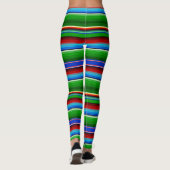 Green Red Blue Mexican Sarape Leggings (Achterkant)