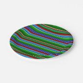 Green Red Blue Mexican Sarape Papieren Bordje (Gekanteld)
