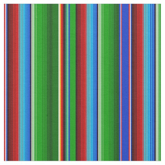 Green Red Blue Mexican Sarape Stof (Close Up)