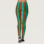Green Red Blue Stripes Pattern   Leggings (Achterkant)