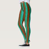 Green Red Blue Stripes Pattern   Leggings (Links)
