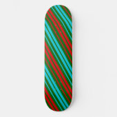 Green Red Blue Stripes Pattern   Persoonlijk Skateboard (Voorkant)