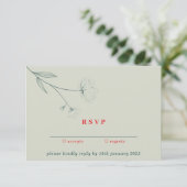 Green Red Boho Cotton Kindly Reply Kaart (Staand voorkant)