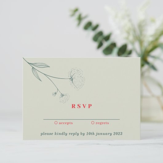 Green Red Boho Cotton Kindly Reply Kaart (Staand voorkant)