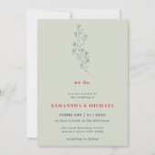 Green Red Boho Indie Rustic Botanic we doen bloem Kaart (Voorkant)