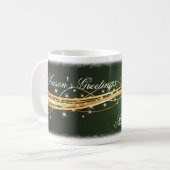 Green Red Bow Merry-Mok voor kerstmis Koffiemok (Voorkant links)