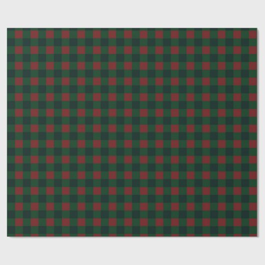 Green Red Buffalo Plaid Vakantie Cadeaupapier (Vlak)