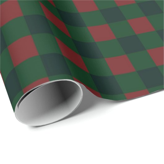 Green Red Buffalo Plaid Vakantie Cadeaupapier (Rol Hoek)