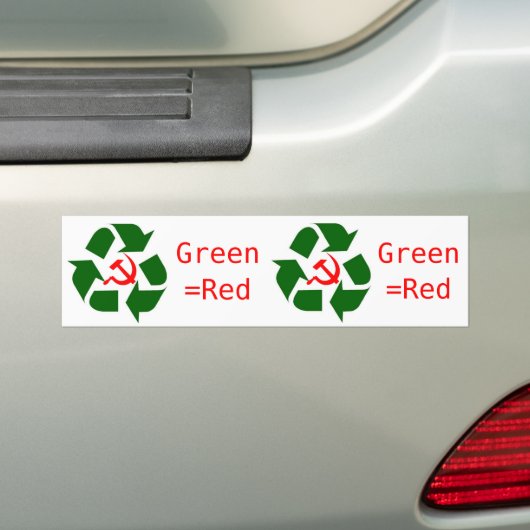 Green=Red Bumpersticker (Op auto)