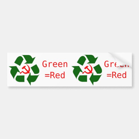 Green=Red Bumpersticker (Voorkant)