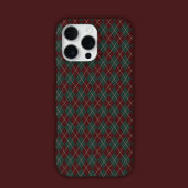 Green & Red Burgundy Argyle Christmas Holiday iPhone Hoesje